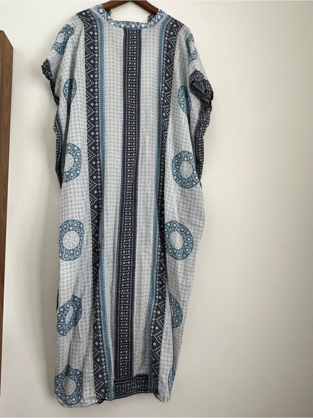 Emerson Fry India Collection Cerulean Organic Cotton Caftan OS - Picture 5 of 5